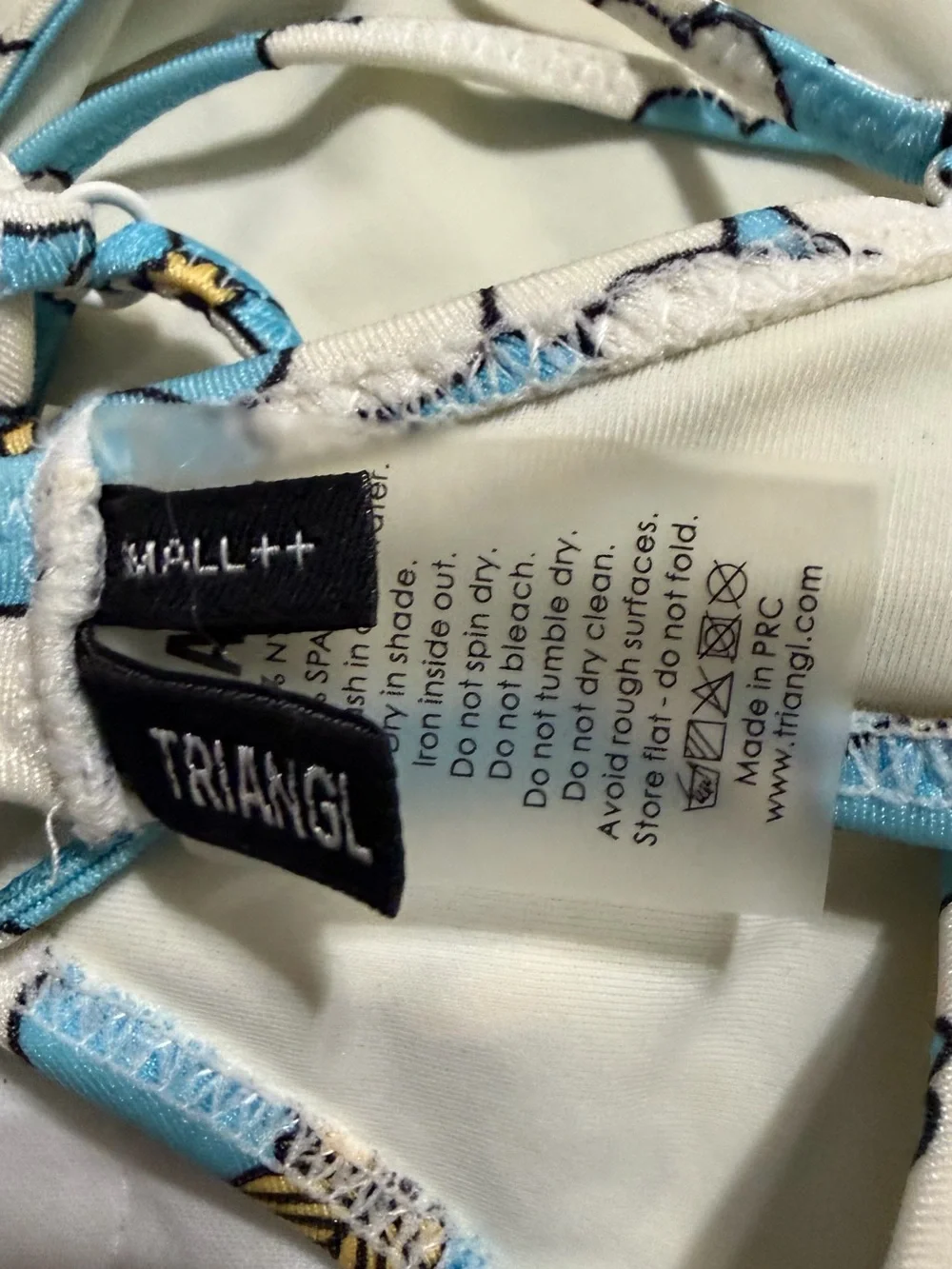 triangl swimwear Light Blue Floral Bikini Top small bottoms and small ++ top!